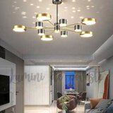 Lustra LED 144W Space Magic, LED inclus, 11 surse de iluminare, Lumina: Cald, Natural, Rece